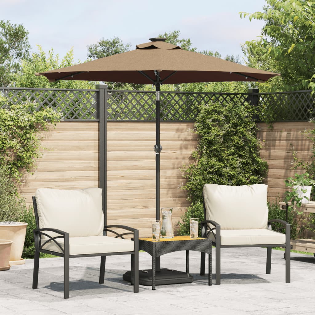 vidaXL Parasol met LED's en stalen paal 225x225x212 cm wit