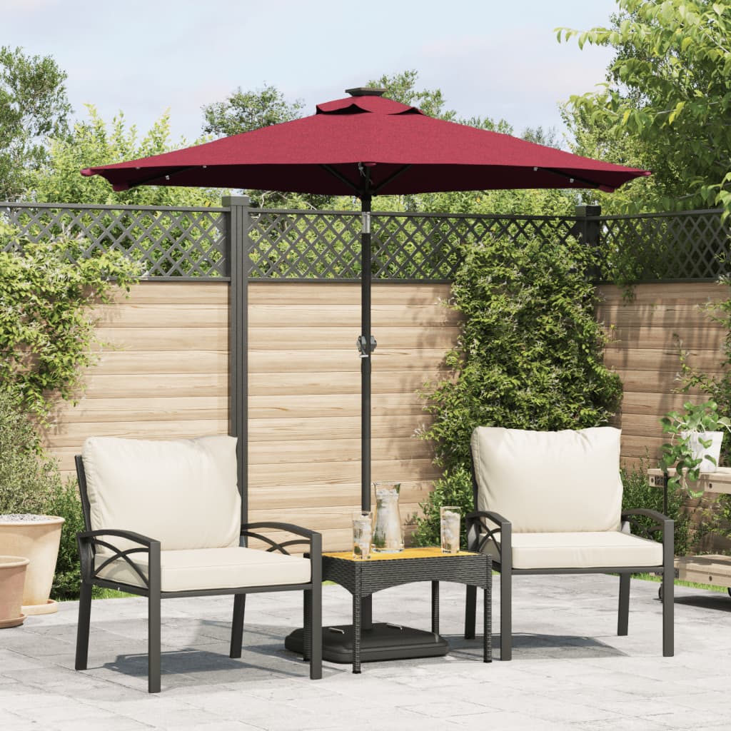vidaXL Parasol met LED's en stalen paal 225x225x212 cm wit