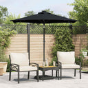 vidaXL Parasol met LED's en stalen paal 225x225x212 cm wit