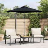 vidaXL Parasol met LED's en stalen paal 225x225x212 cm wit