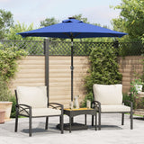 vidaXL Parasol met LED's en stalen paal 225x225x212 cm wit