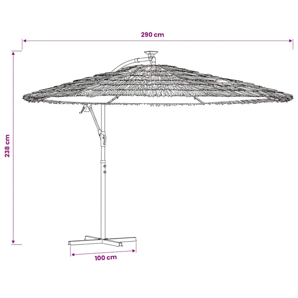 vidaXL Parasol met stalen paal 246x246x230 cm bruin
