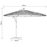 vidaXL Parasol met stalen paal 246x246x230 cm bruin