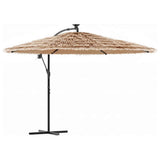 vidaXL Parasol with LEDs and Steel Pole 246x246x230 cm Brown
