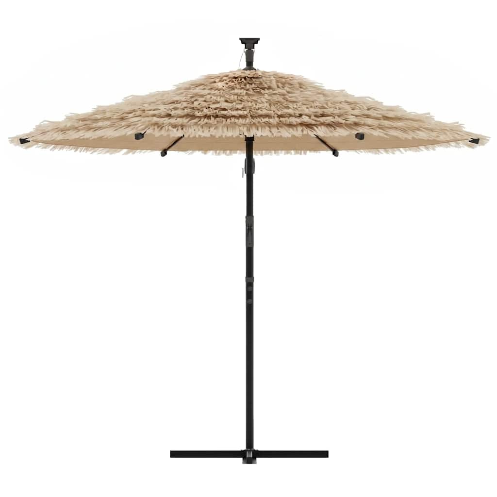 vidaXL Parasol with LEDs and Steel Pole 246x246x230 cm Brown