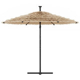 vidaXL Parasol with LEDs and Steel Pole 246x246x230 cm Brown