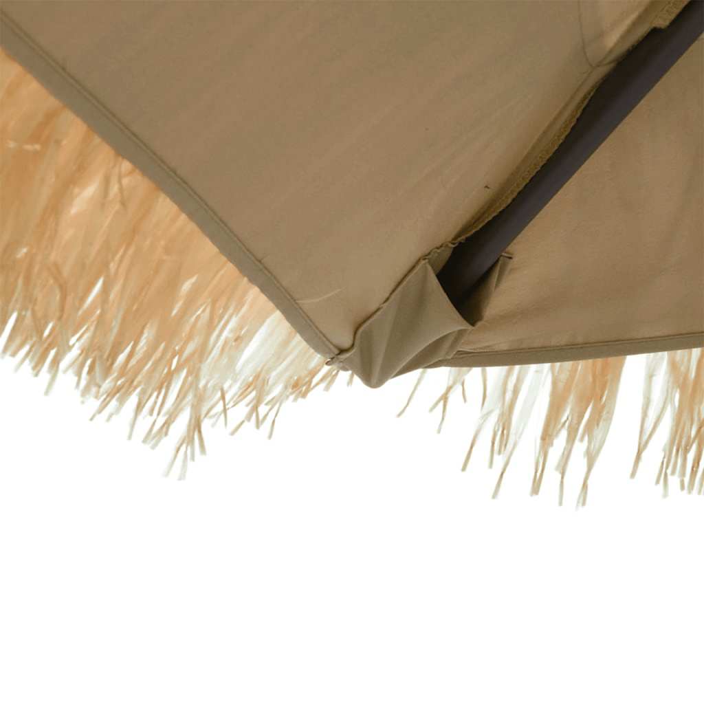 vidaXL Parasol with LEDs and Steel Pole 246x246x230 cm Brown