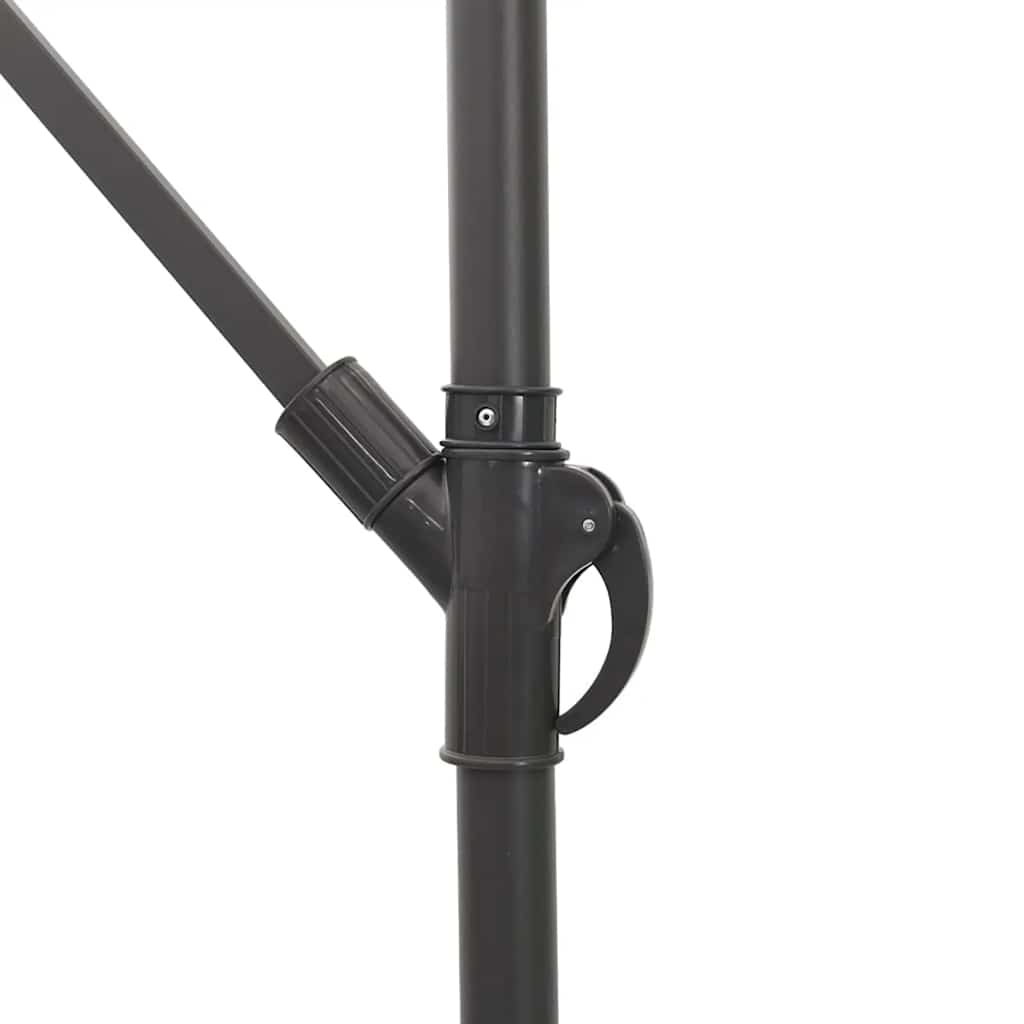 vidaXL Parasol with LEDs and Steel Pole 246x246x230 cm Brown