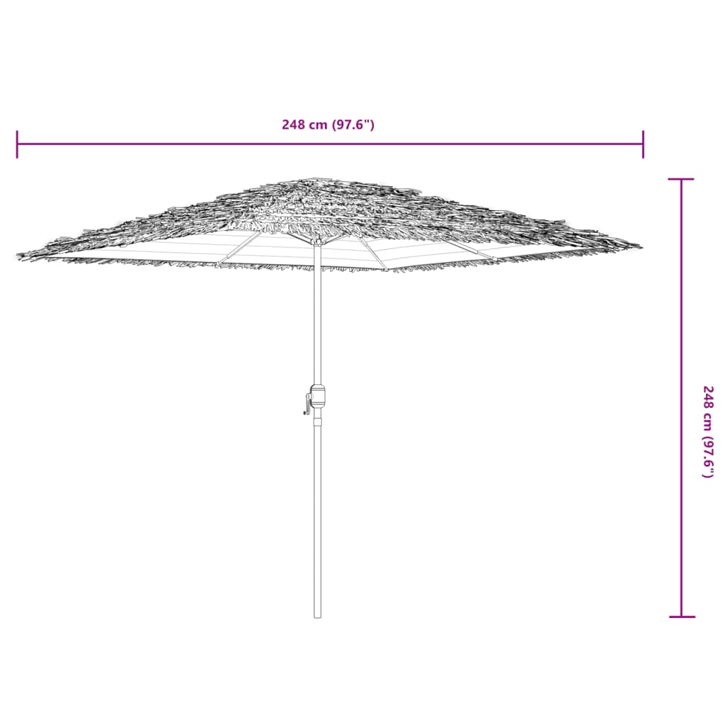 vidaXL Parasol met stalen paal 248x248x248 cm bruin