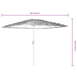 vidaXL Parasol met stalen paal 248x248x248 cm bruin