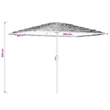 vidaXL Parasol met LED's en stalen paal 248x248x248 cm bruin