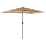 vidaXL Parasol met LED's en stalen paal 248x248x248 cm bruin
