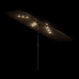 vidaXL Parasol met LED's en stalen paal 248x248x248 cm bruin