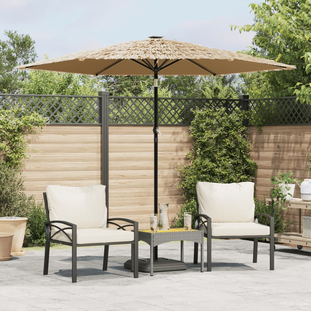 vidaXL Parasol met LED's en stalen paal 248x248x248 cm bruin