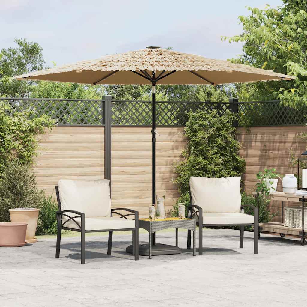 vidaXL Parasol met LED's en stalen paal 248x248x248 cm bruin
