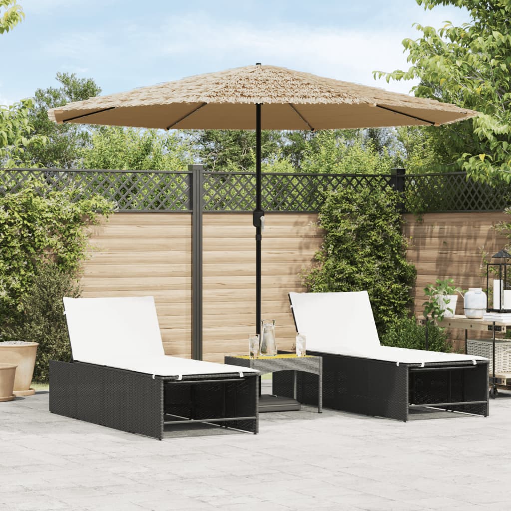 vidaXL Parasol met LED's en stalen paal 248x248x248 cm bruin