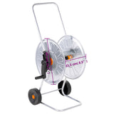 vidaXL Tuinslangkar voor 50 m 1/2" of 35 m 3/4" slang staal