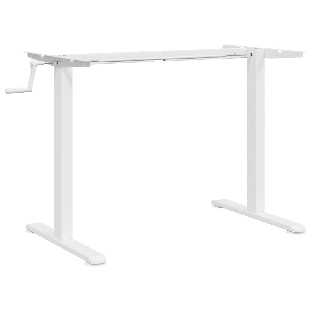 vidaXL Zit-sta bureauframe (94-135)x60x(70-114) cm staal wit