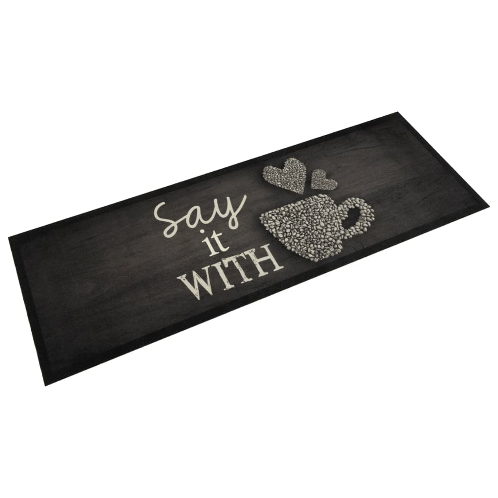 vidaXL Keukenmat wasbaar groenteprint 45x150 cm fluweel