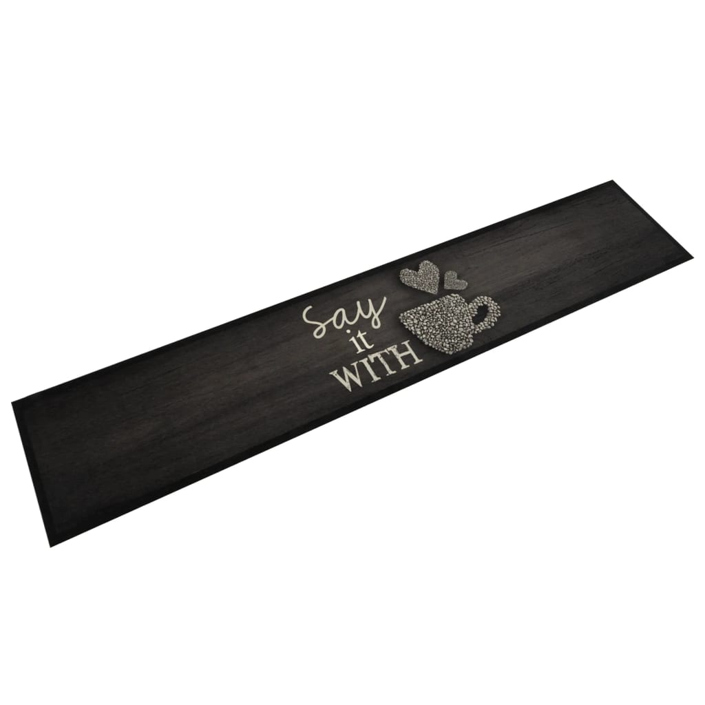 vidaXL Keukenmat wasbaar groenteprint 45x150 cm fluweel