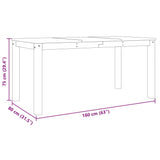 vidaXL Eettafel Panama 112x60x75 cm massief grenenhout