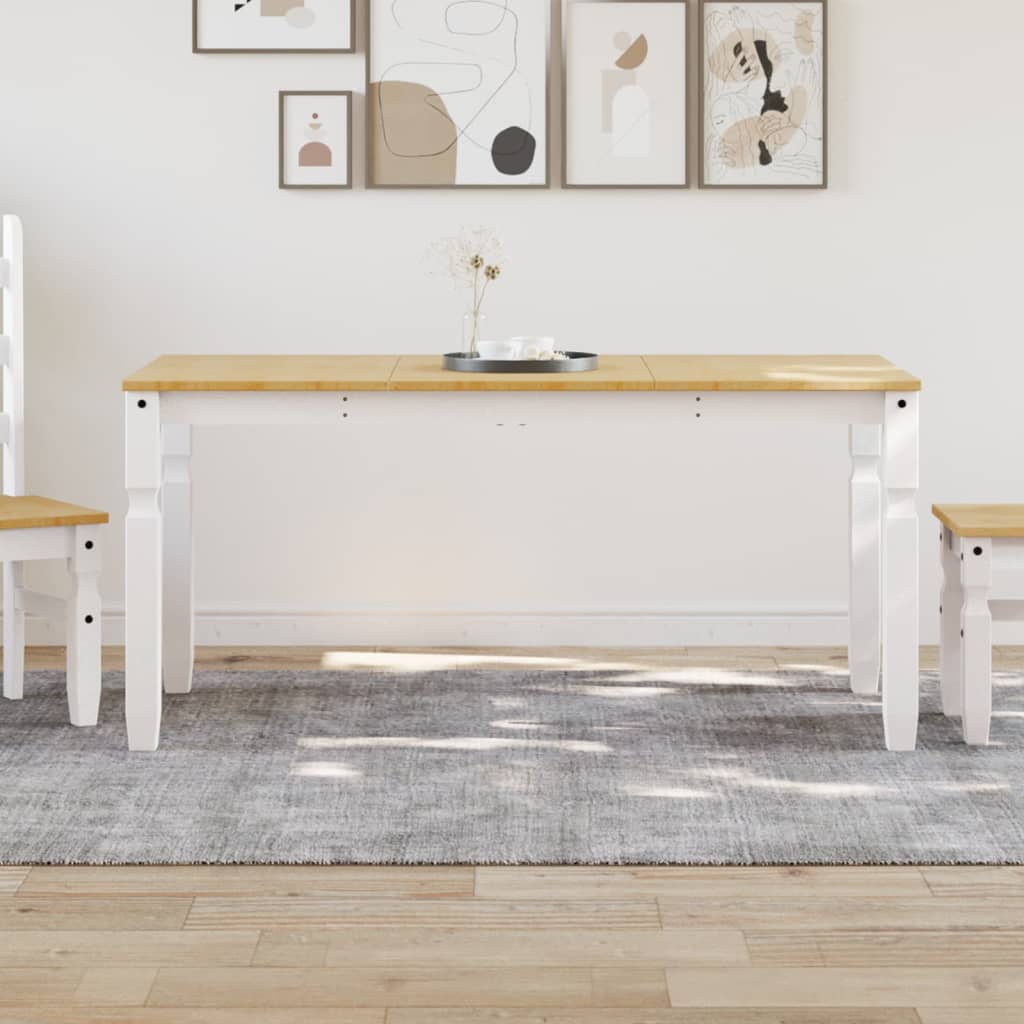 vidaXL Corona Dining Table 112x60x75 cm Solid Pine Wood
