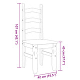 vidaXL Eetkamerstoelen 2 st Corona 42x47x107 cm grenenhout