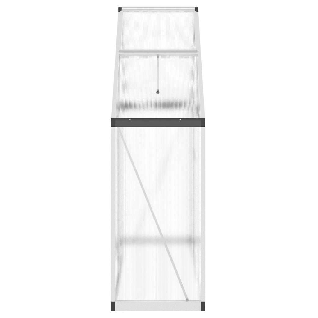 vidaXL Tuinkas met basisframe 169x58x195 cm aluminium zilverkleurig