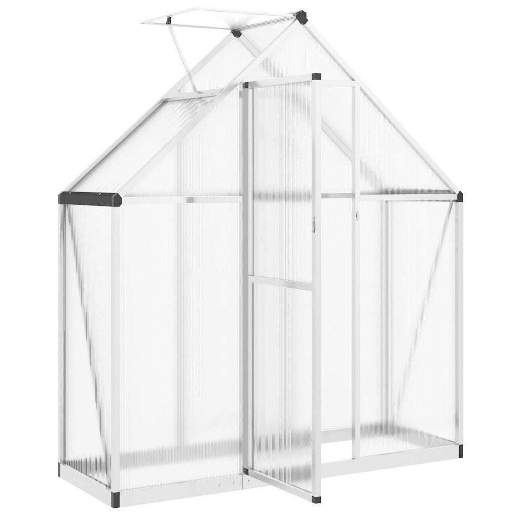 vidaXL Tuinkas met basisframe 169x58x195 cm aluminium zilverkleurig