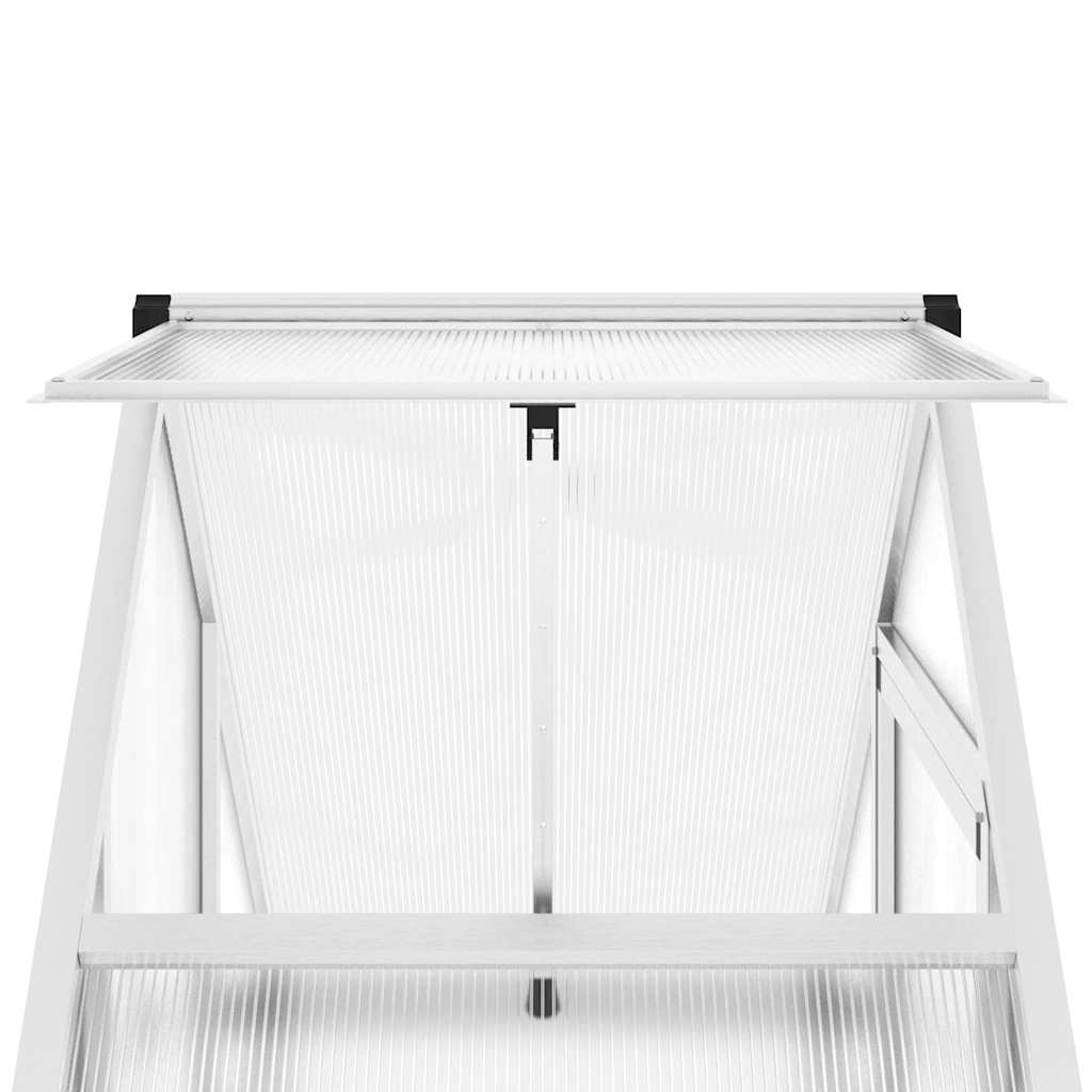 vidaXL Tuinkas met basisframe 169x58x195 cm aluminium zilverkleurig