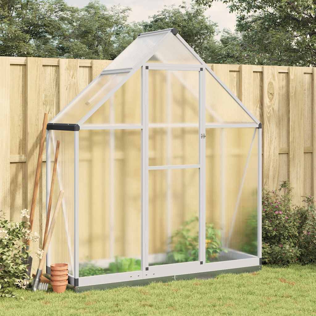 vidaXL Tuinkas met basisframe 169x58x195 cm aluminium zilverkleurig