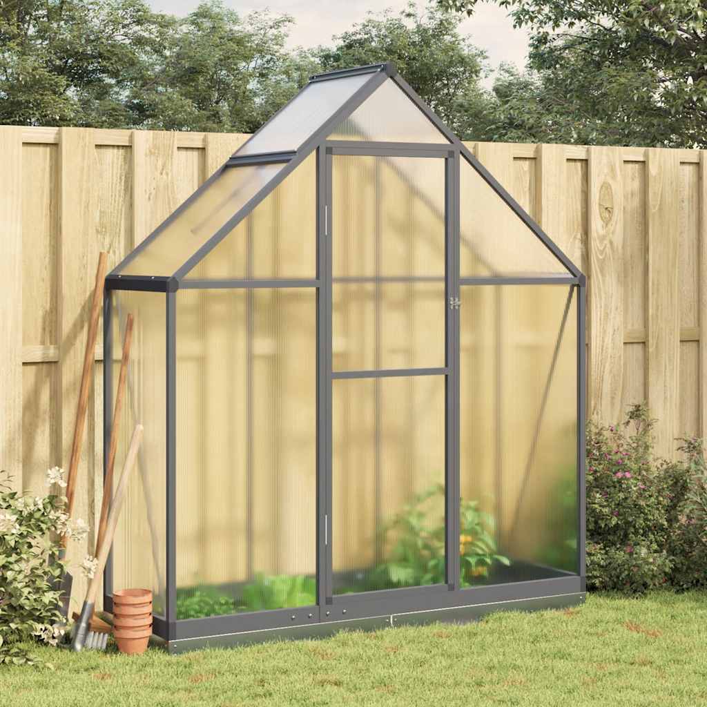 vidaXL Tuinkas met basisframe 169x58x195 cm aluminium zilverkleurig