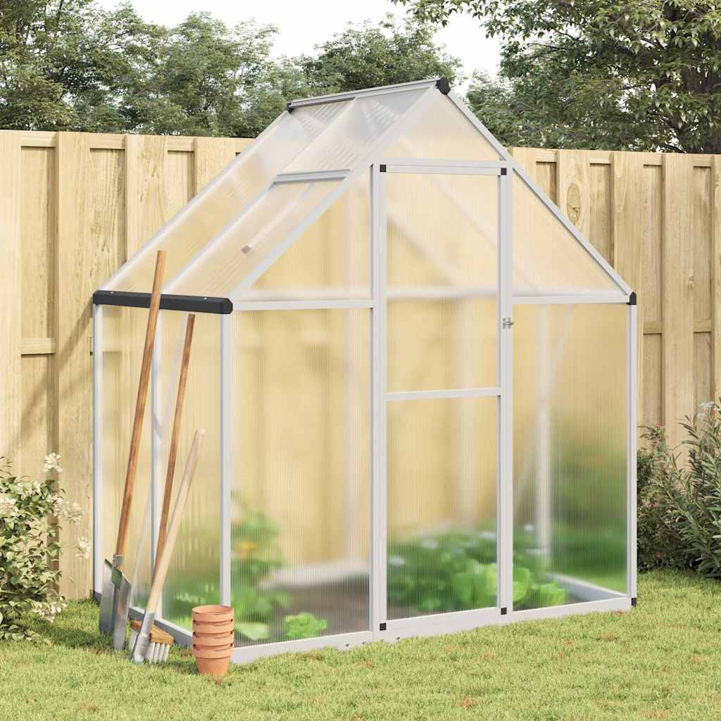vidaXL Tuinkas met basisframe 169x58x195 cm aluminium zilverkleurig