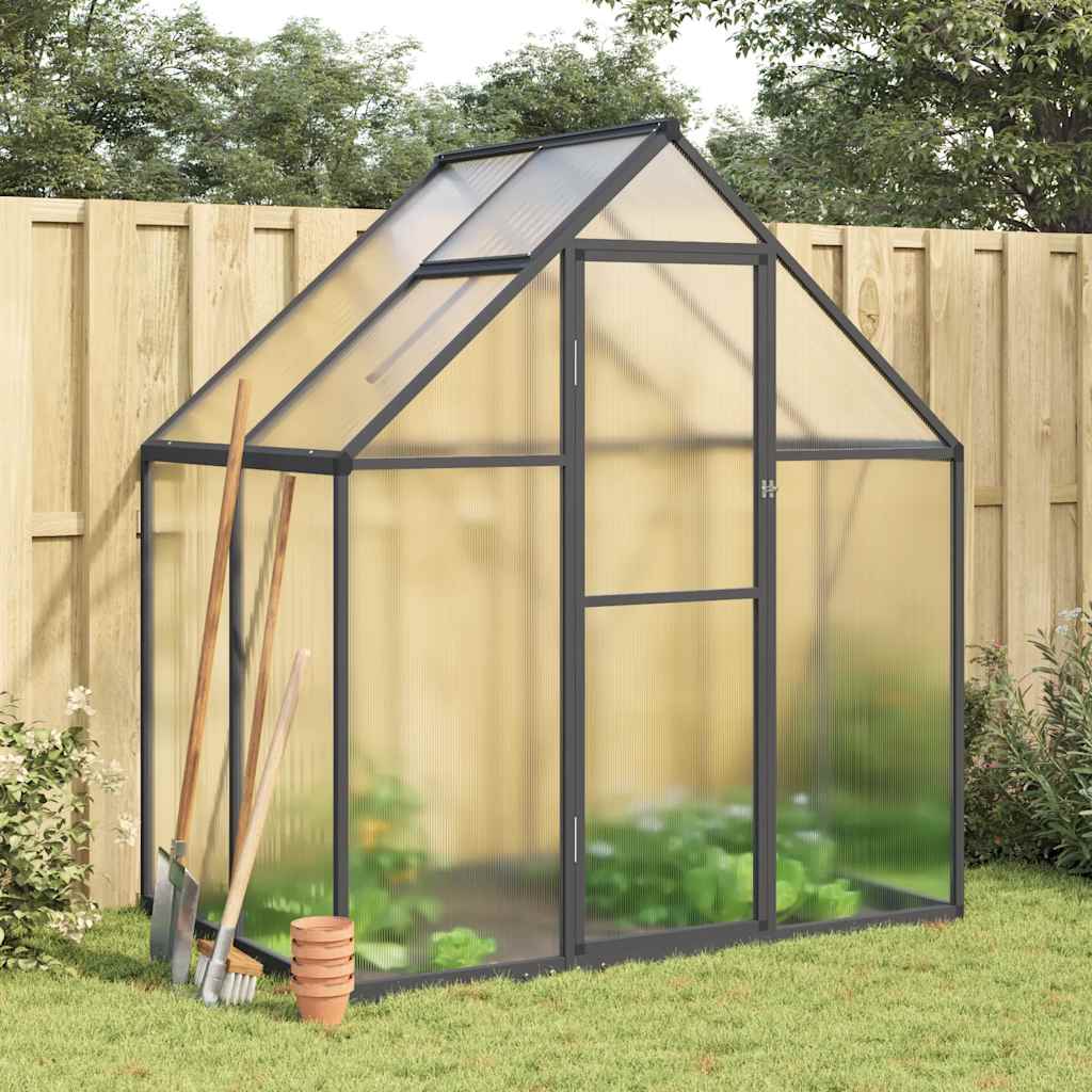 vidaXL Tuinkas met basisframe 169x58x195 cm aluminium zilverkleurig
