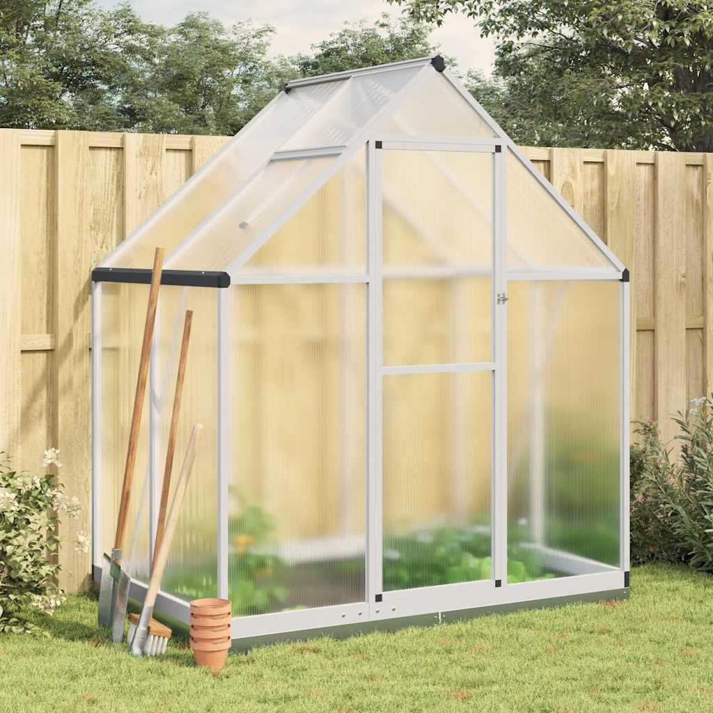 vidaXL Tuinkas met basisframe 169x58x195 cm aluminium zilverkleurig