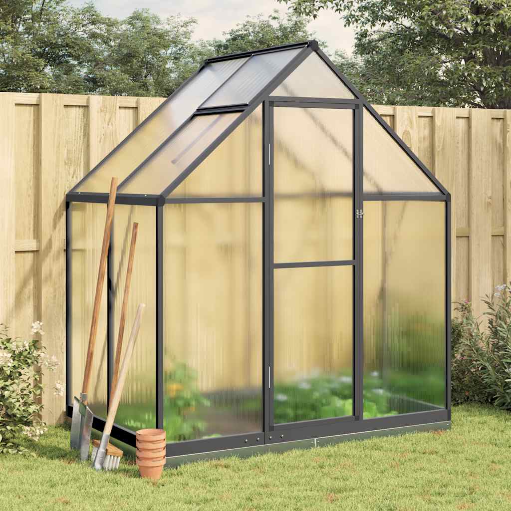 vidaXL Tuinkas met basisframe 169x58x195 cm aluminium zilverkleurig