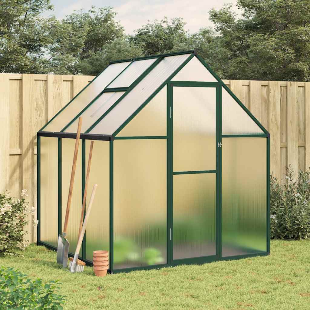 vidaXL Tuinkas met basisframe 169x58x195 cm aluminium zilverkleurig