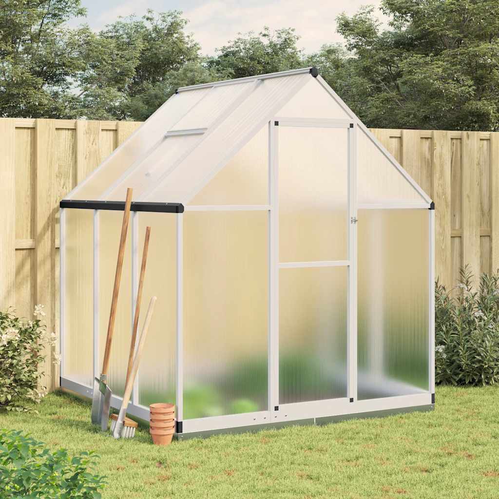vidaXL Tuinkas met basisframe 169x58x195 cm aluminium zilverkleurig