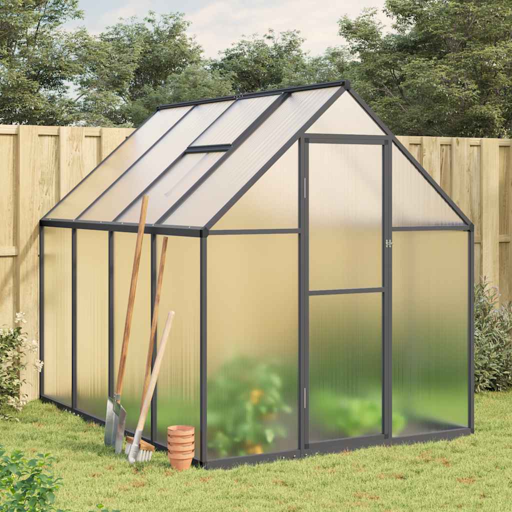 vidaXL Tuinkas met basisframe 169x58x195 cm aluminium zilverkleurig