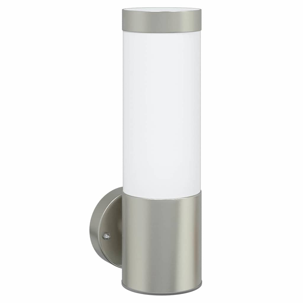 vidaXL Buitenwandlamp Zilver 12 x 8,5 x 27 cm RVS en plastic