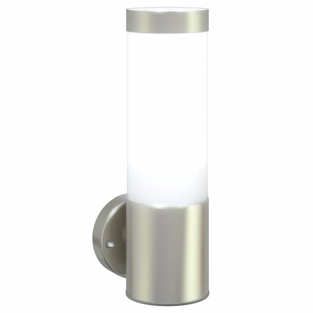 vidaXL Buitenwandlamp Zilver 12 x 8,5 x 27 cm RVS en plastic