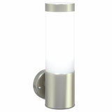 vidaXL Buitenwandlamp Zilver 12 x 8,5 x 27 cm RVS en plastic