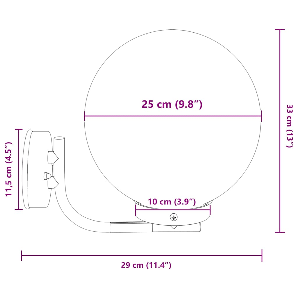 vidaXL Buitenwandlamp Zilver 29 x 25 x 33 cm RVS en plastic
