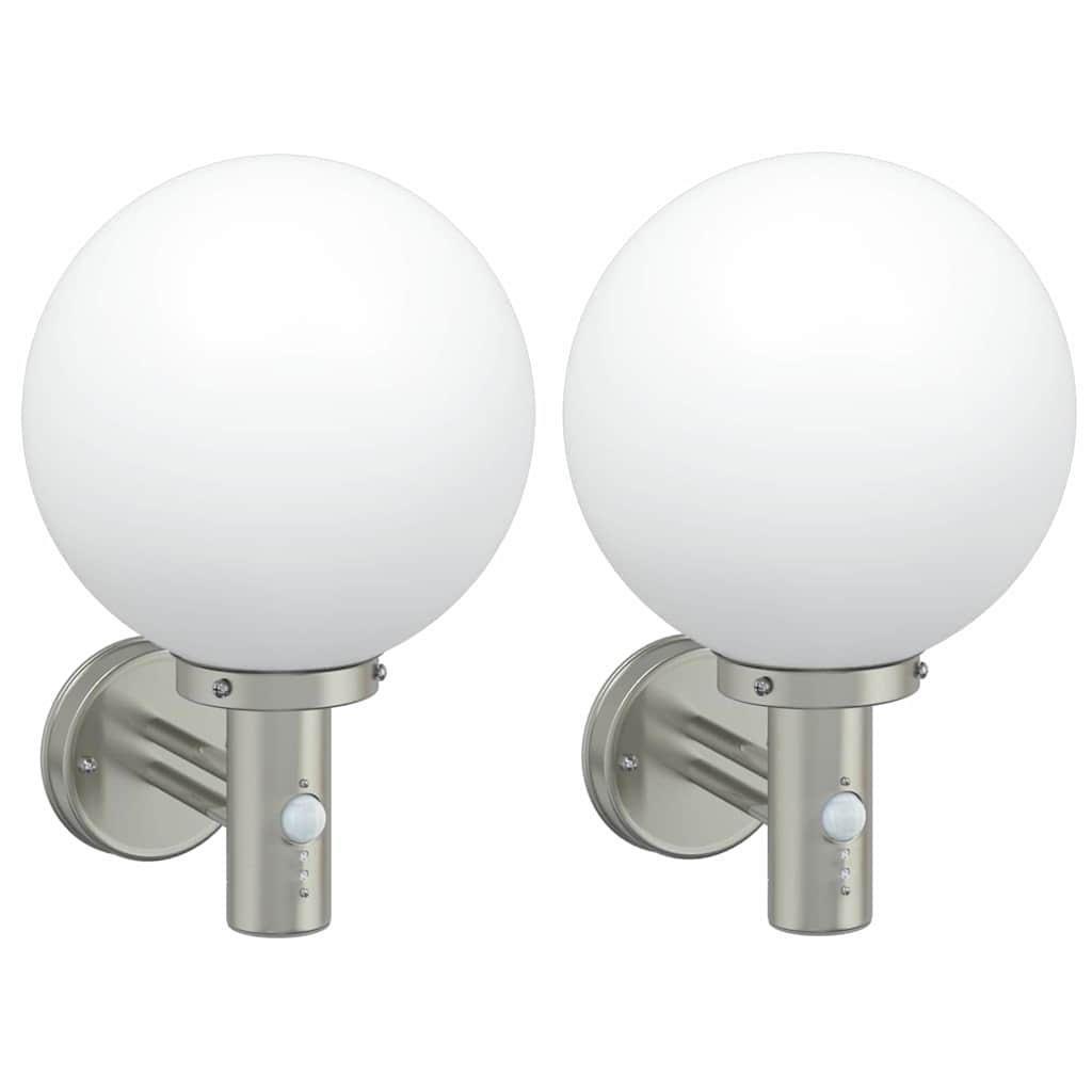 vidaXL Buitenwandlamp Zilver 28 x 25 x 38 cm RVS en plastic