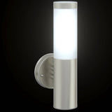 vidaXL Outdoor Wall Lamp Silver 15 x 7.5 x 33 cm Stainless Steel and Plastic