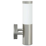 vidaXL Outdoor Wall Lamp Silver 15 x 7.5 x 33 cm Stainless Steel and Plastic