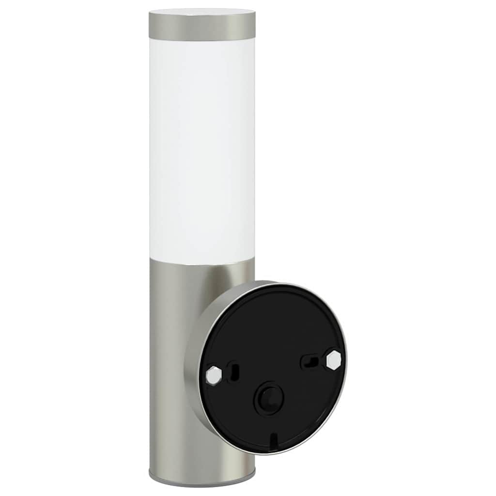 vidaXL Outdoor Wall Lamp Silver 15 x 7.5 x 33 cm Stainless Steel and Plastic