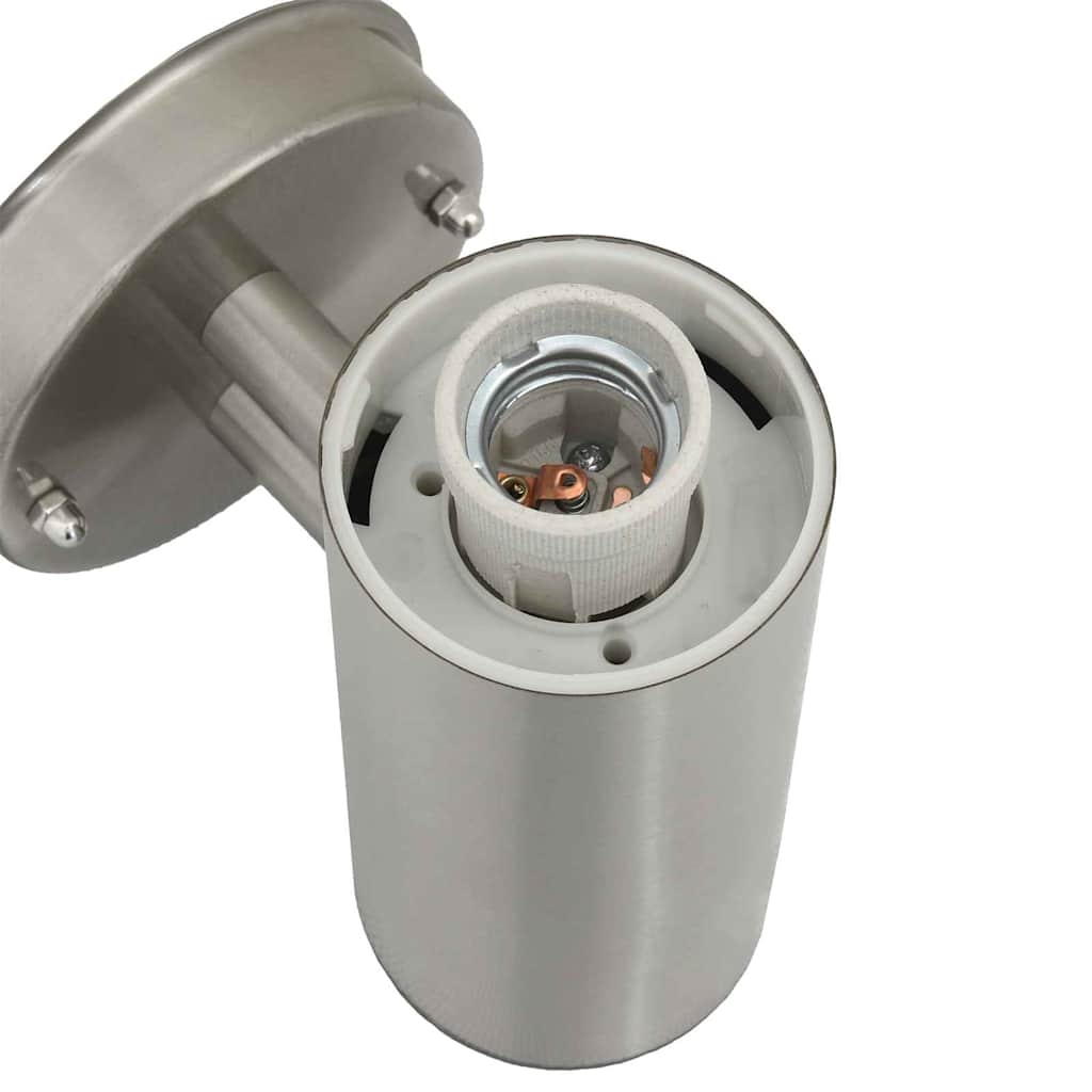 vidaXL Outdoor Wall Lamp Silver 15 x 7.5 x 33 cm Stainless Steel and Plastic