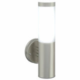 vidaXL Outdoor Wall Lamp Silver 15 x 7.5 x 33 cm Stainless Steel and Plastic