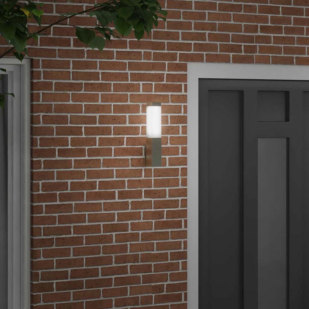 vidaXL Buitenwandlamp Zilver 10.5 x 6 x 33 cm RVS en plastic